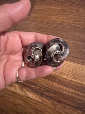 Vintage Silver-Tone Swirl Clip Earrings